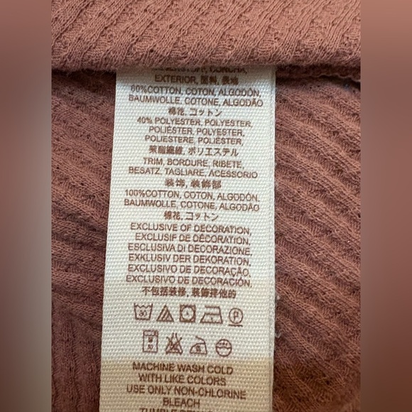 Free People Parisian Nights Pink Rose Bell Sleeve Ribbed V-Neck Shirt Size XS - Picture 9 of 9